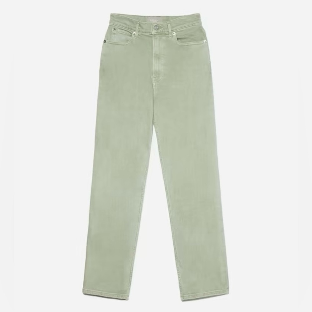 NWT Everlane Way High Straight Leg High Rise Jeans Green Size 30